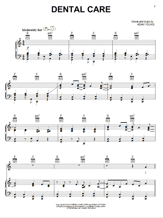 Learn to play Owl City Dental Care sheet music for Easy Piano in minutes. Owl City Dental Care sheet music preview music notes and score for Easy Piano including 6 page(s)