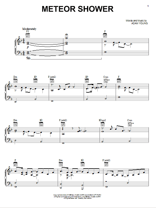 Learn to play Owl City Meteor Shower sheet music for Easy Piano in minutes. Owl City Meteor Shower sheet music preview music notes and score for Easy Piano including 3 page(s)