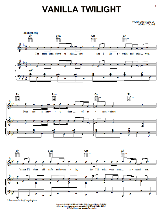 Learn to play Owl City Vanilla Twilight sheet music for Easy Piano in minutes. Owl City Vanilla Twilight sheet music preview music notes and score for Easy Piano including 8 page(s)