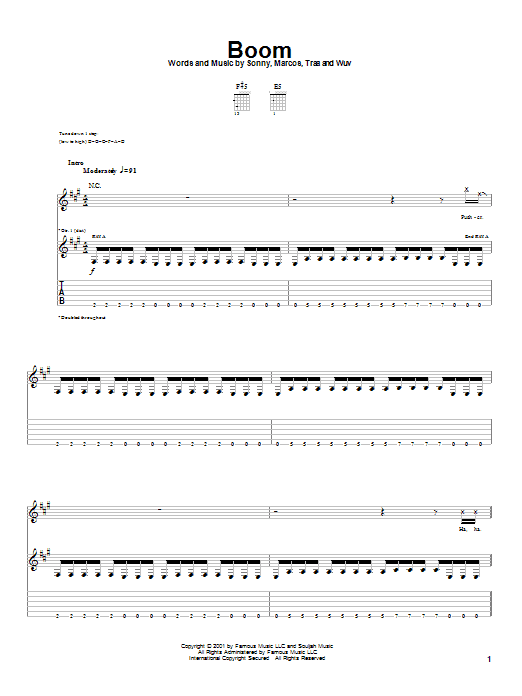 Learn to play P.O.D. (Payable On Death) Boom sheet music for Guitar Tab in minutes. P.O.D. (Payable On Death) Boom sheet music preview music notes and score for Guitar Tab including 6 page(s)