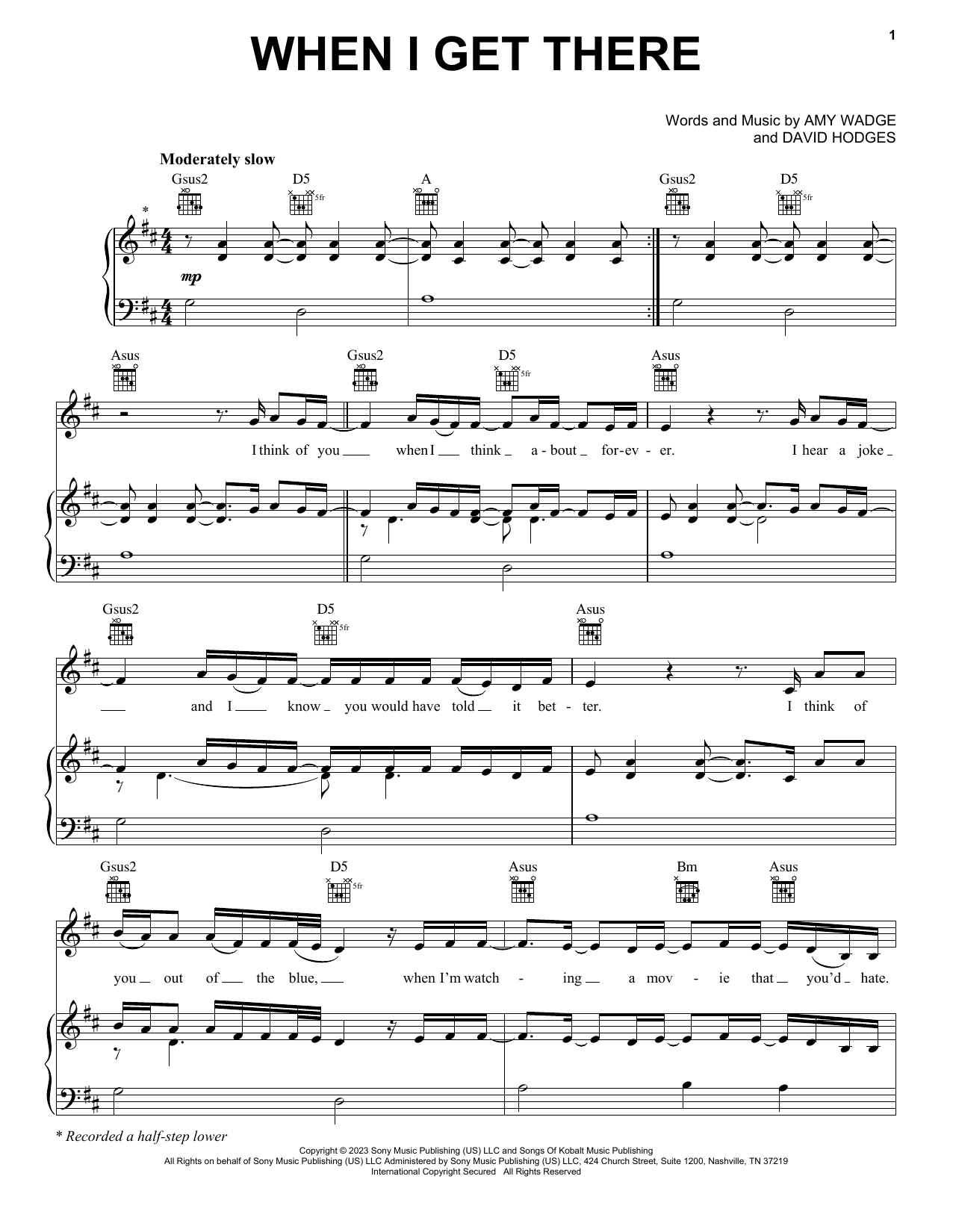 P!nk When I Get There sheet music, chords, lyrics - Printable PDF for Piano, Vocal & Guitar Chords (Right-Hand Melody)