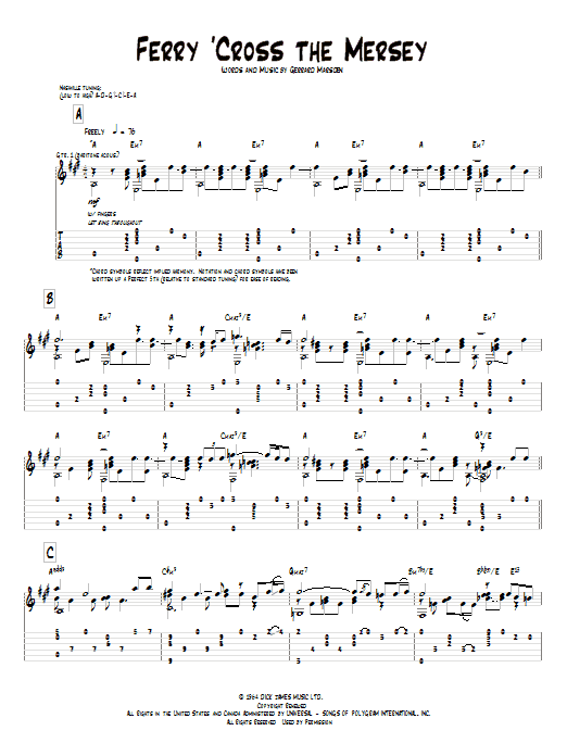 Learn to play Pat Metheny Ferry 'Cross The Mersey sheet music for Guitar Tab in minutes. Pat Metheny Ferry 'Cross The Mersey sheet music preview music notes and score for Guitar Tab including 4 page(s)