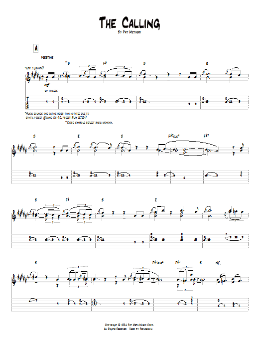 Learn to play Pat Metheny The Calling sheet music for Guitar Tab in minutes. Pat Metheny The Calling sheet music preview music notes and score for Guitar Tab including 10 page(s)