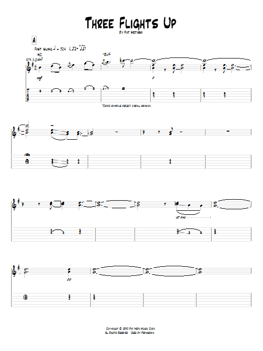 Learn to play Pat Metheny Three Flights Up sheet music for Guitar Tab in minutes. Pat Metheny Three Flights Up sheet music preview music notes and score for Guitar Tab including 21 page(s)