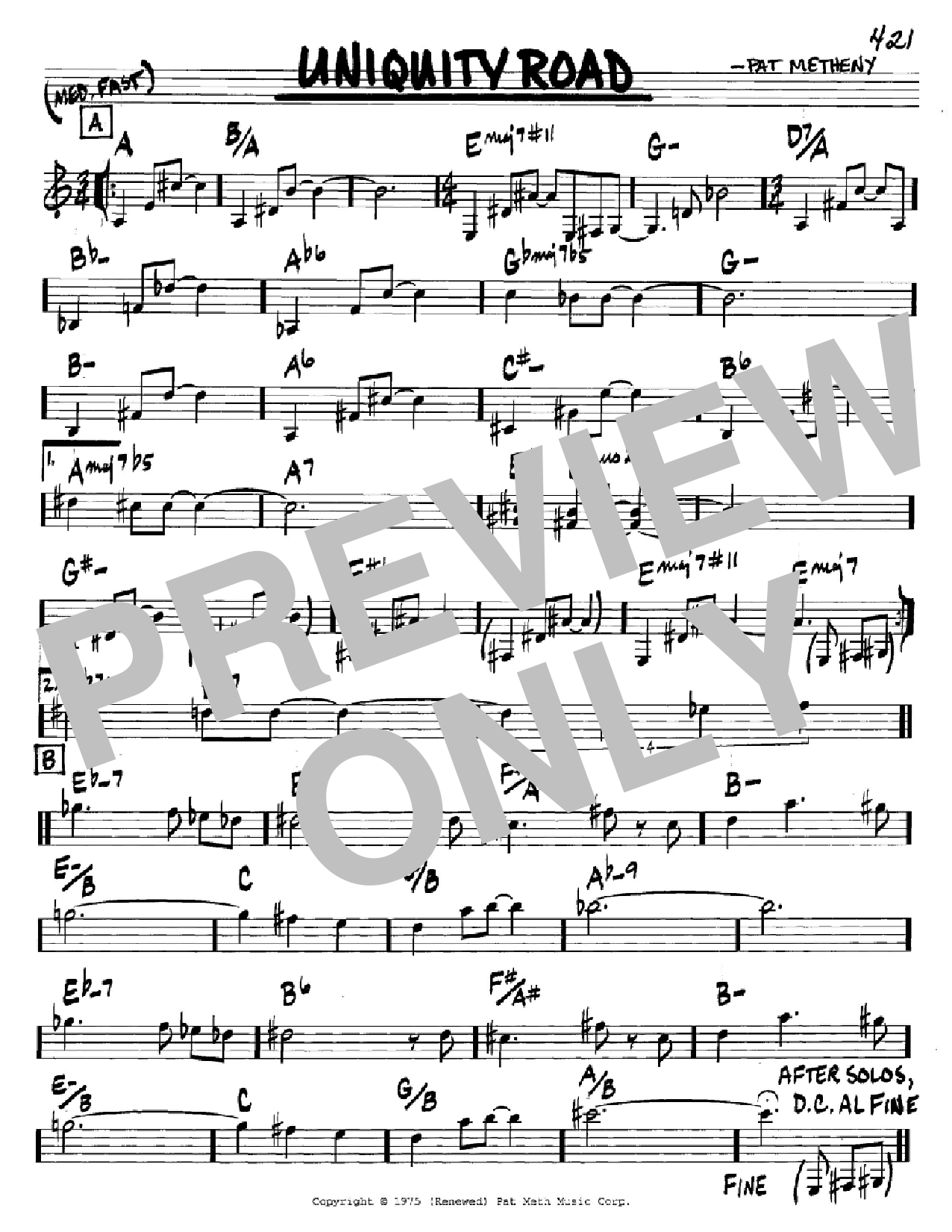 Learn to play Pat Metheny Uniquity Road sheet music for Guitar Tab in minutes. Pat Metheny Uniquity Road sheet music preview music notes and score for Guitar Tab including 11 page(s)