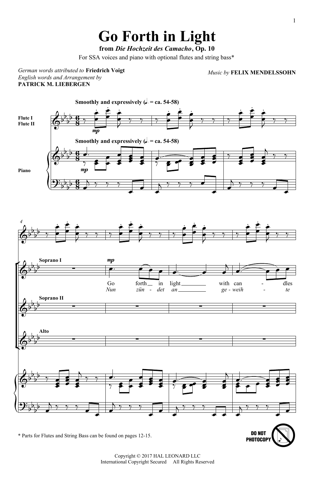 Patrick Liebergen Go Forth In Light! sheet music, chords, lyrics - Printable PDF for SSA