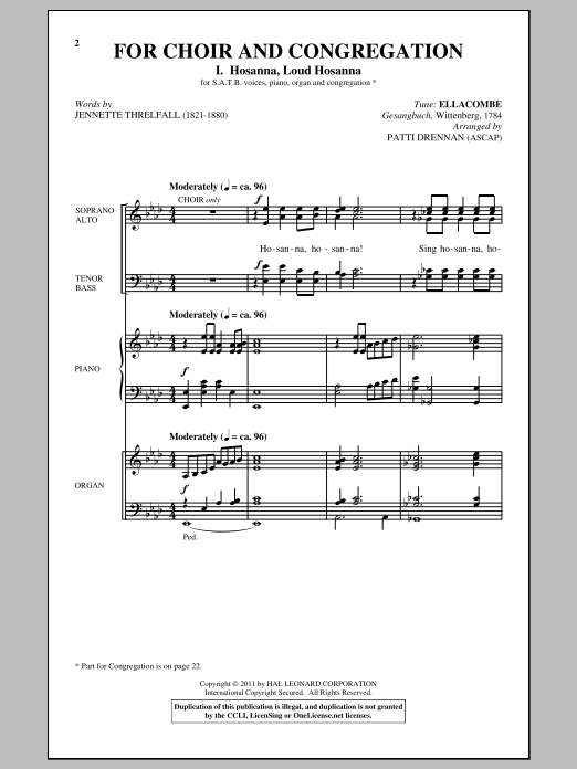 Patti Drennan For Choir And Congregation, Volume 2 sheet music, chords, lyrics - Printable PDF for SATB