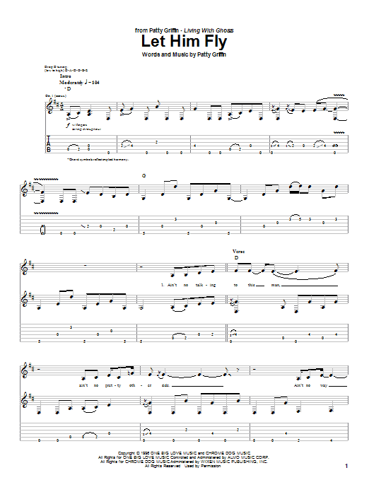 Learn to play Patty Griffin Let Him Fly sheet music for Lyrics & Chords in minutes. Patty Griffin Let Him Fly sheet music preview music notes and score for Lyrics & Chords including 2 page(s)