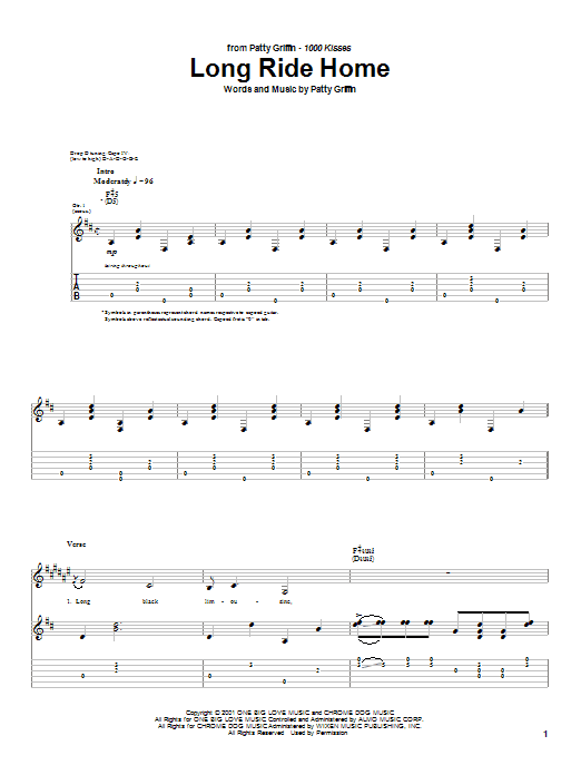 Learn to play Patty Griffin Long Ride Home sheet music for Guitar Tab in minutes. Patty Griffin Long Ride Home sheet music preview music notes and score for Guitar Tab including 10 page(s)
