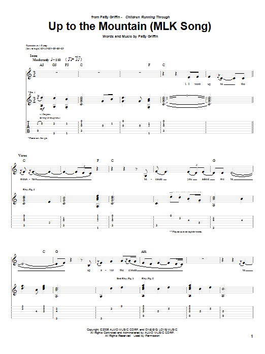 Learn to play Patty Griffin Up To The Mountain (MLK Song) sheet music for Easy Piano in minutes. Patty Griffin Up To The Mountain (MLK Song) sheet music preview music notes and score for Easy Piano including 5 page(s)