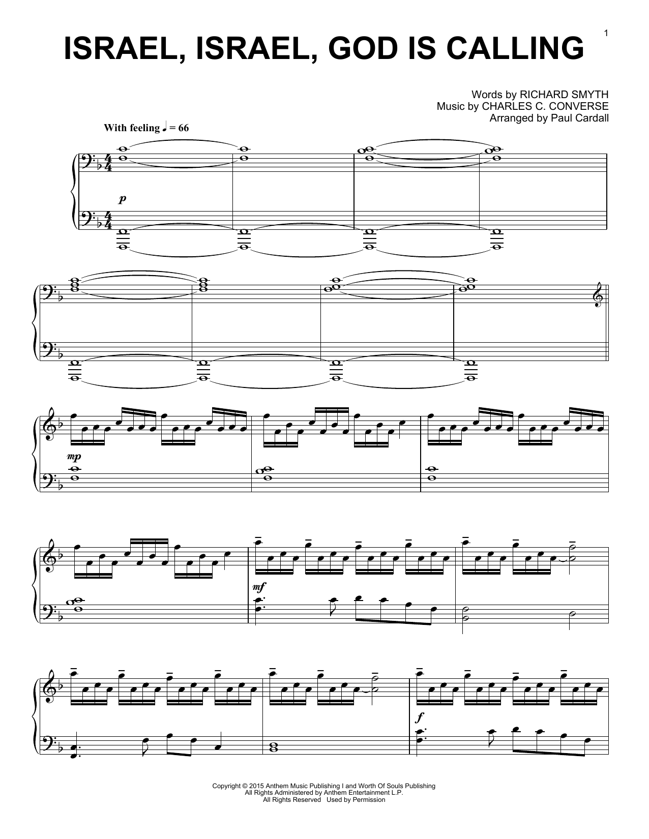 Paul Cardall Israel, Israel, God Is Calling sheet music, chords, lyrics - Printable PDF for Piano Solo