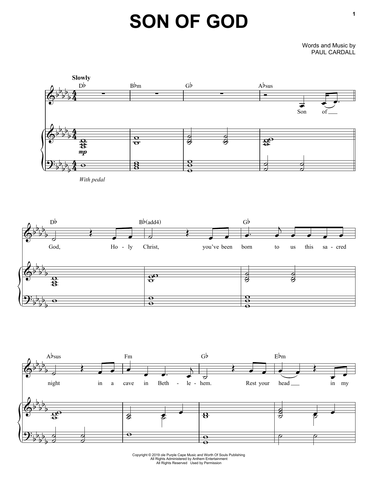 Paul Cardall Son Of God (feat. Patrice Tipoki) sheet music, chords, lyrics - Printable PDF for Piano Solo