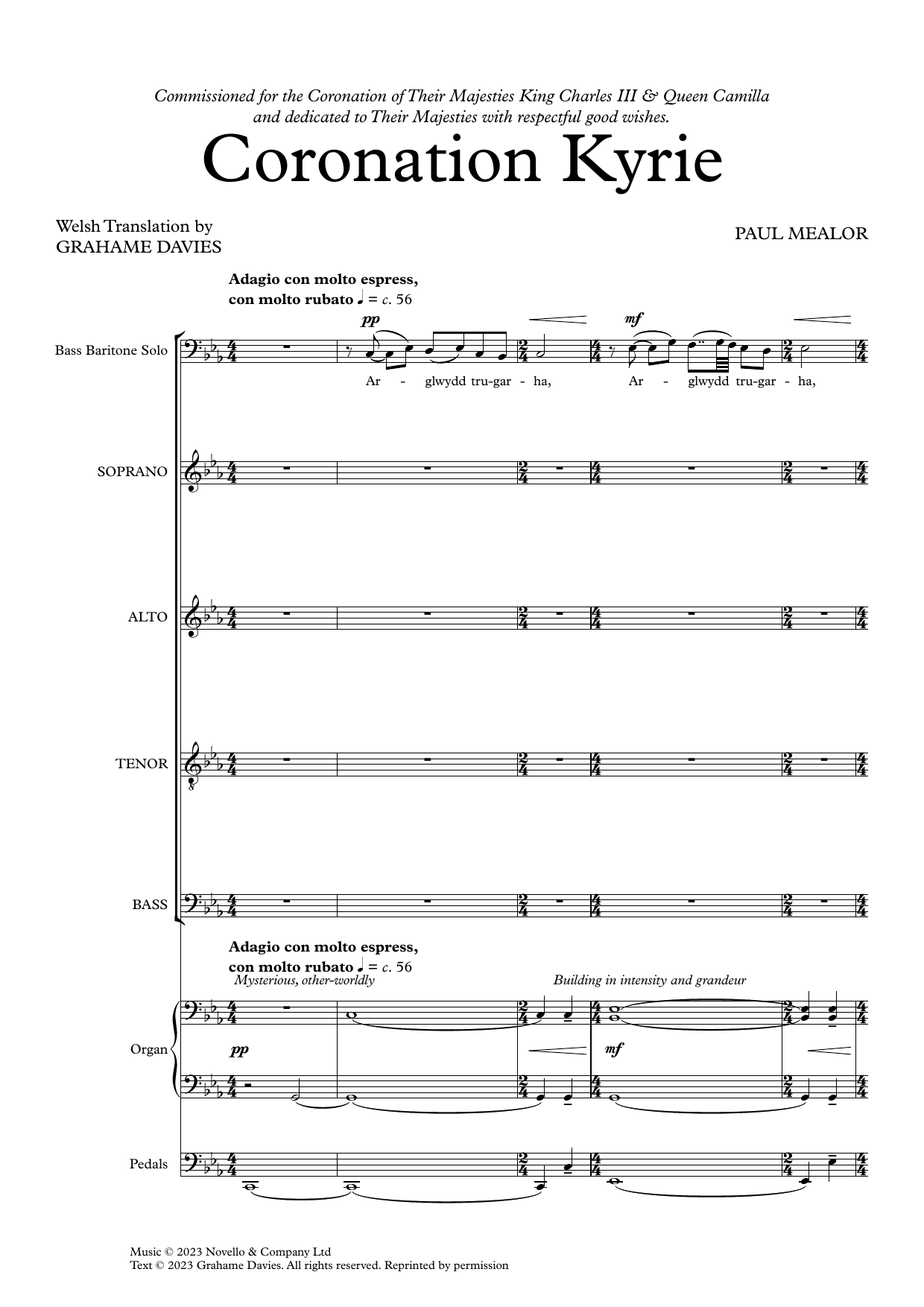 Paul Mealor Coronation Kyrie sheet music, chords, lyrics - Printable PDF for SATB Choir