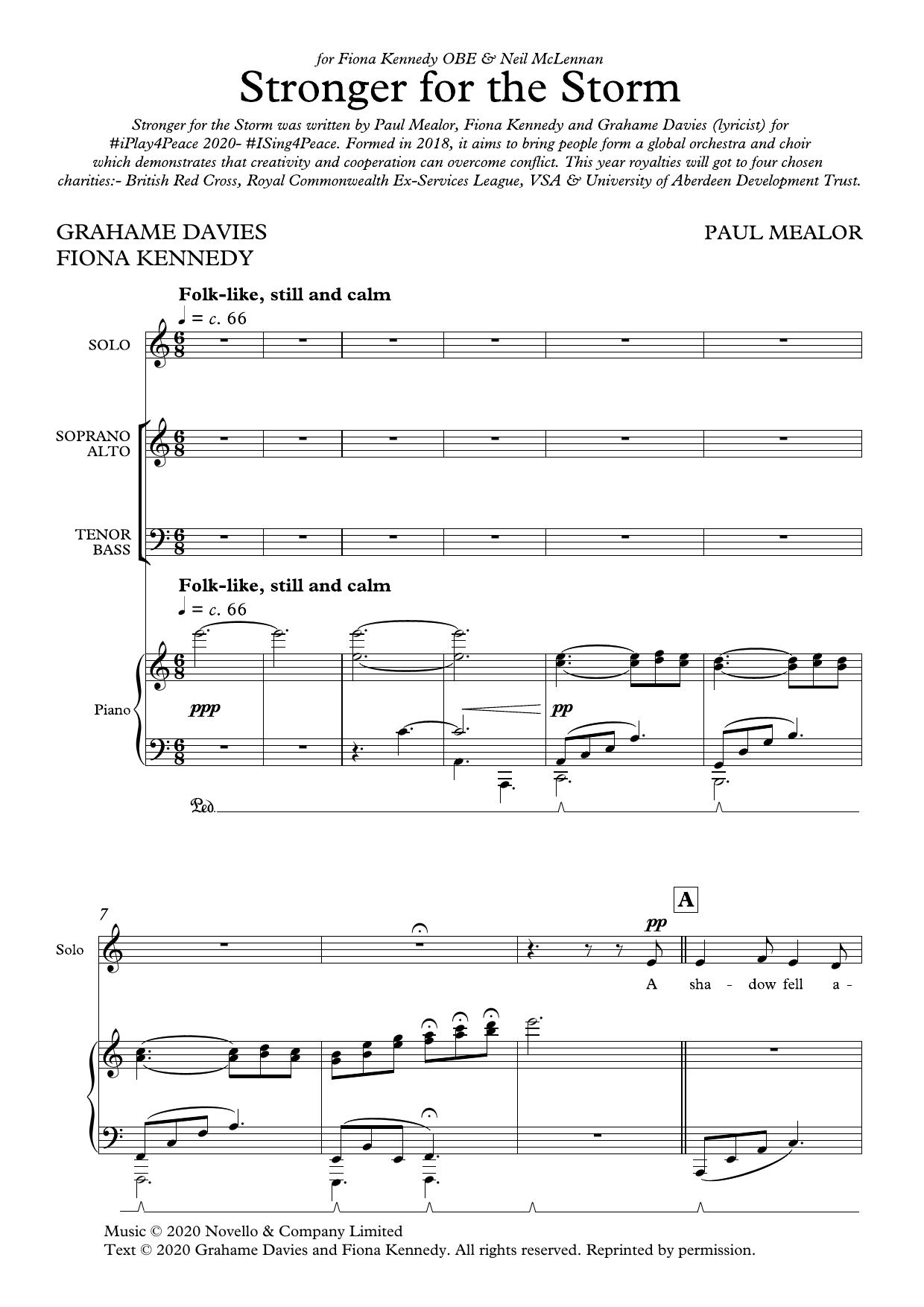 Paul Mealor Stronger For The Storm (Vocal score) sheet music, chords, lyrics - Printable PDF for SATB Choir