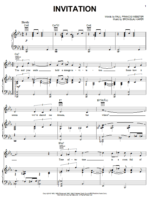 Learn to play Paul Francis Webster Invitation sheet music for Guitar Tab in minutes. Paul Francis Webster Invitation sheet music preview music notes and score for Guitar Tab including 2 page(s)