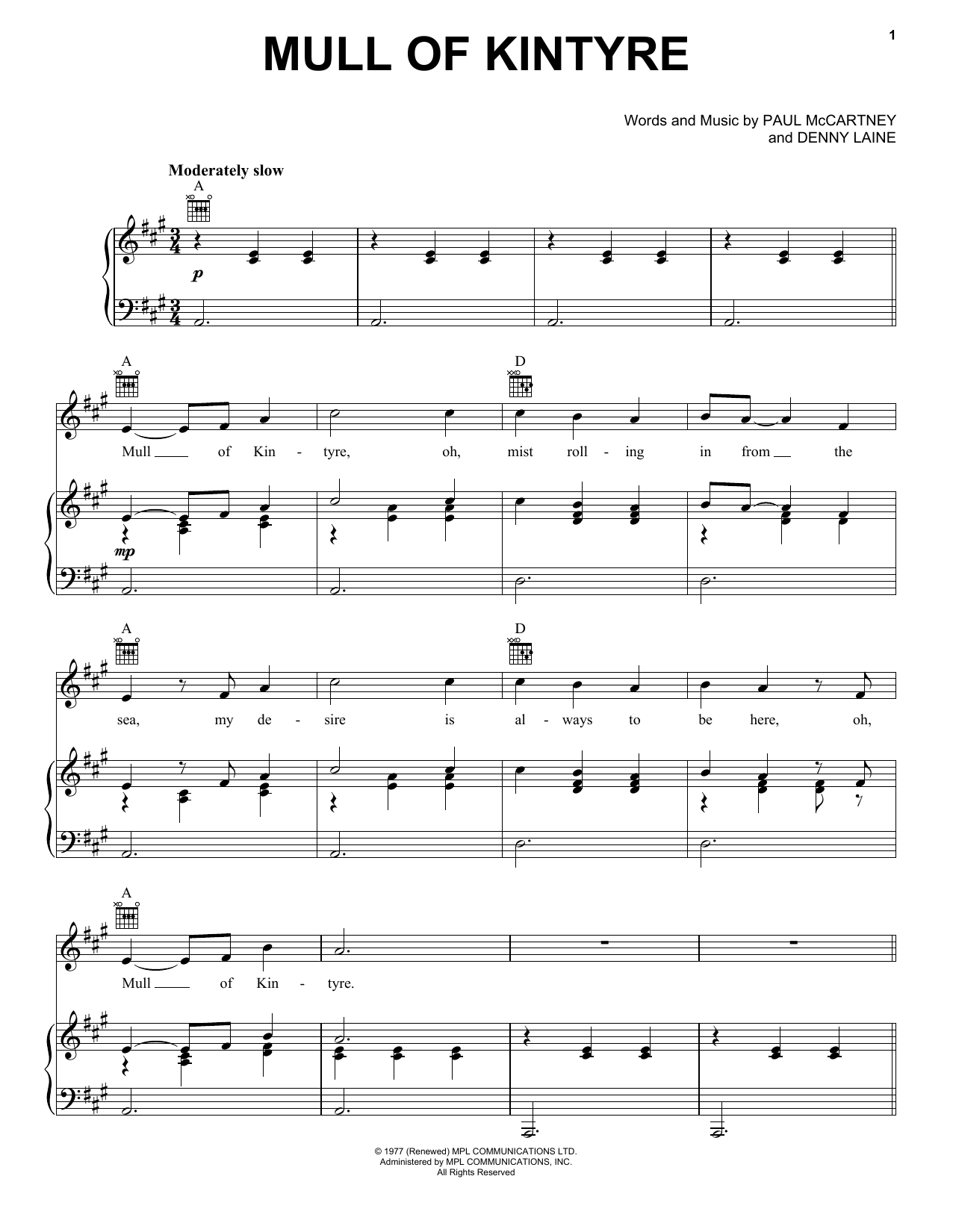 Learn to play Paul McCartney & Wings Mull Of Kintyre sheet music for Guitar Tab in minutes. Paul McCartney & Wings Mull Of Kintyre sheet music preview music notes and score for Guitar Tab including 11 page(s)