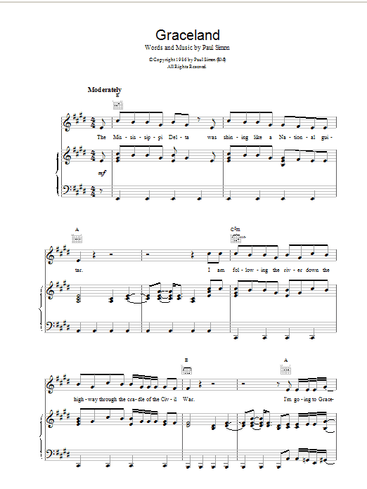 Learn to play Paul Simon Graceland sheet music for Easy Guitar Tab in minutes. Paul Simon Graceland sheet music preview music notes and score for Easy Guitar Tab including 5 page(s)