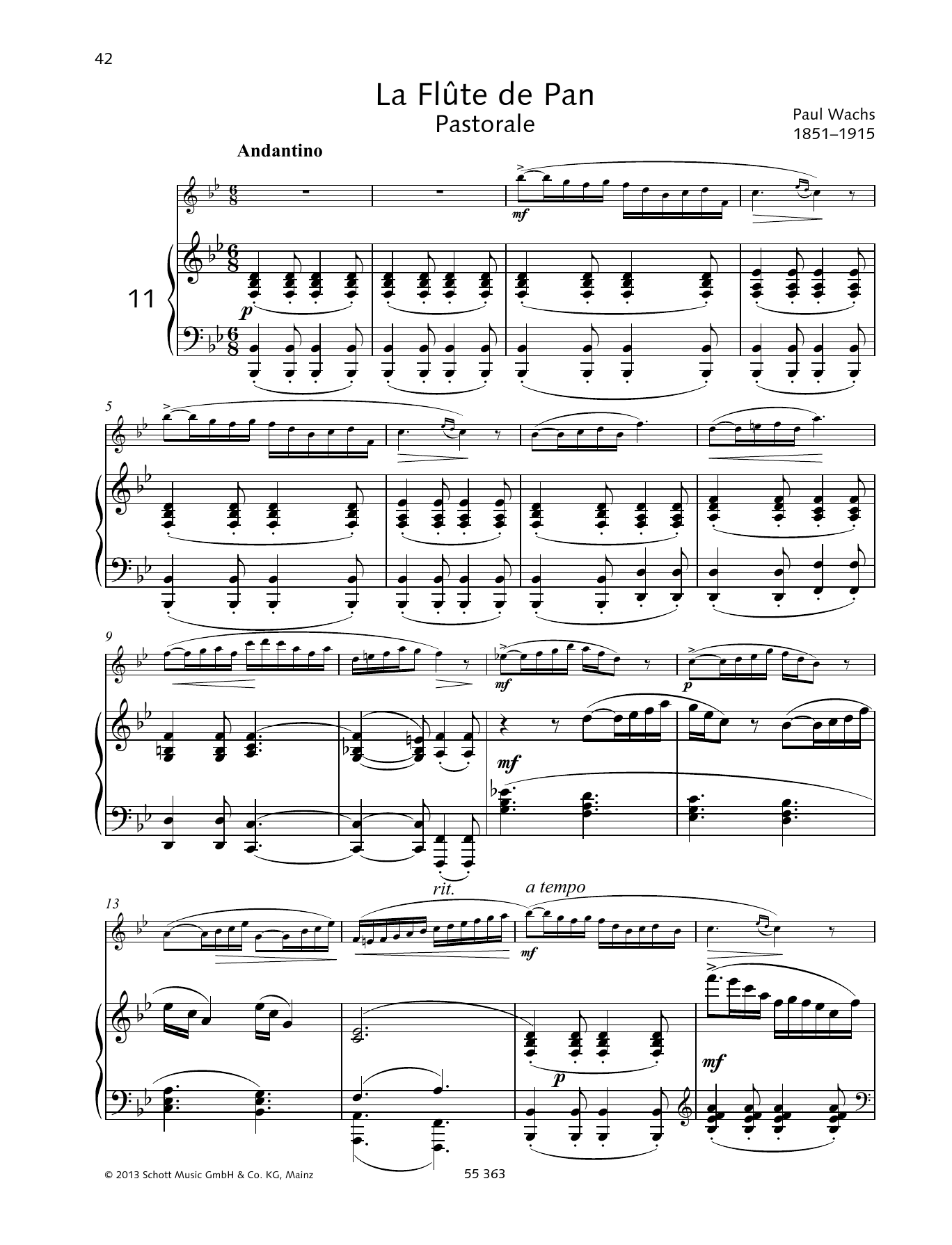 Learn to play Paul Wachs La Flute De Pan sheet music for Woodwind Solo in minutes. Paul Wachs La Flute De Pan sheet music preview music notes and score for Woodwind Solo including 7 page(s)