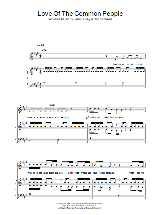 Learn to play Paul Young Love Of The Common People sheet music for Piano, Vocal & Guitar (Right-Hand Melody) in minutes. Paul Young Love Of The Common People sheet music preview music notes and score for Piano, Vocal & Guitar (Right-Hand Melody) including 7 page(s)