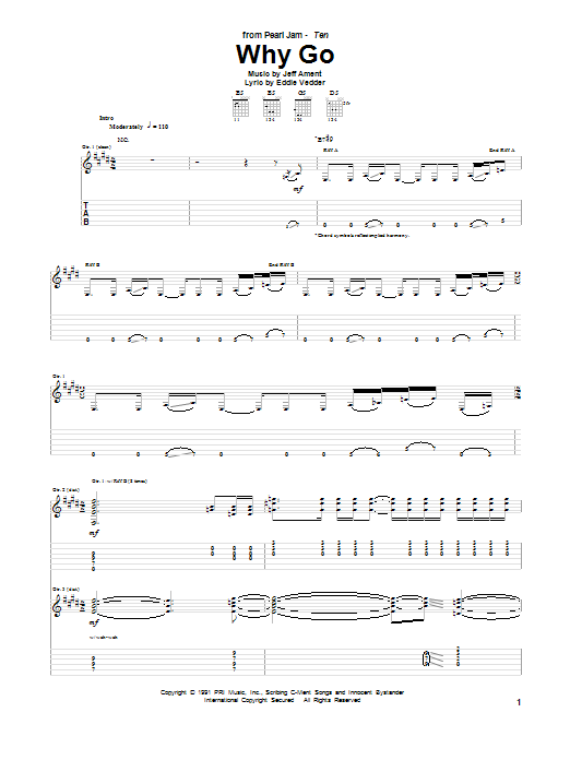 Learn to play Pearl Jam Why Go sheet music for Guitar Tab in minutes. Pearl Jam Why Go sheet music preview music notes and score for Guitar Tab including 20 page(s)