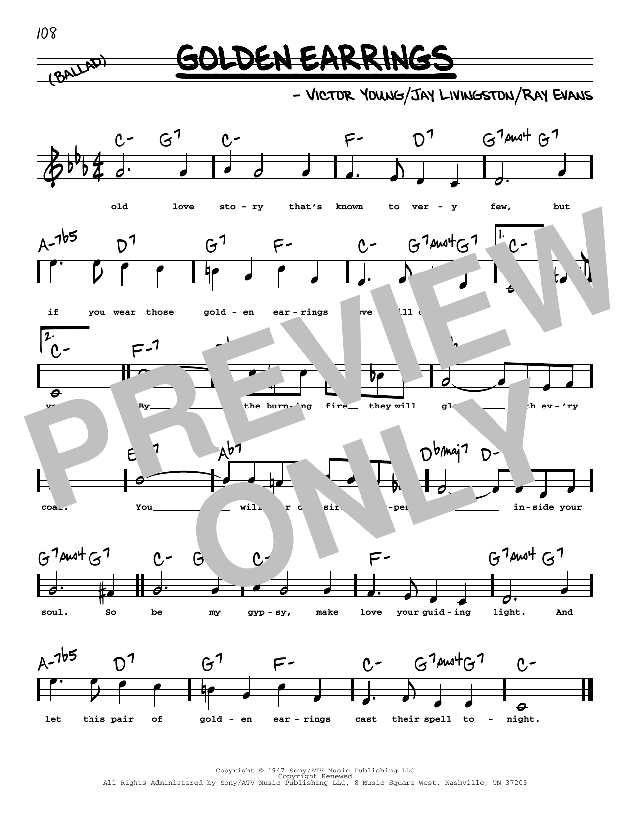 Learn to play Peggy Lee Golden Earrings (High Voice) sheet music for Real Book – Melody, Lyrics & Chords in minutes. Peggy Lee Golden Earrings (High Voice) sheet music preview music notes and score for Real Book – Melody, Lyrics & Chords including 1 page(s)