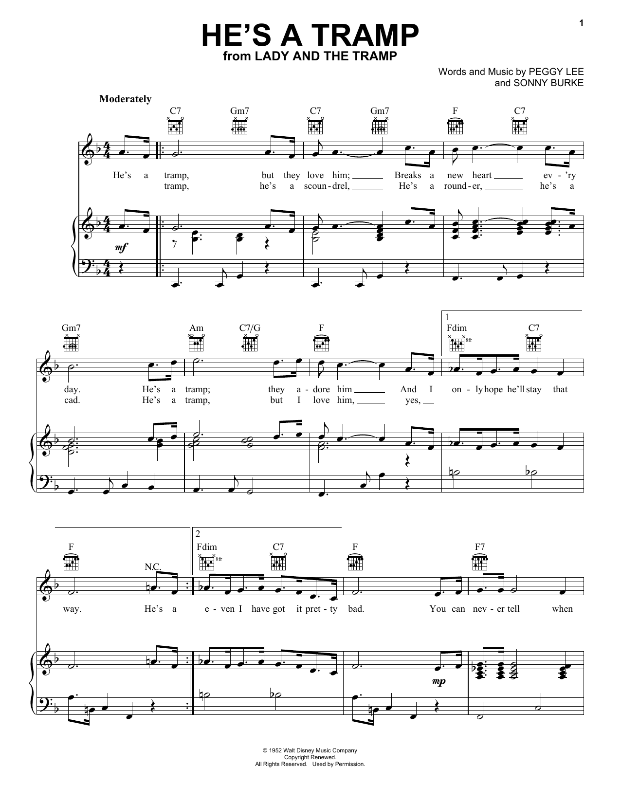 Learn to play Peggy Lee He's A Tramp sheet music for Guitar Tab in minutes. Peggy Lee He's A Tramp sheet music preview music notes and score for Guitar Tab including 2 page(s)