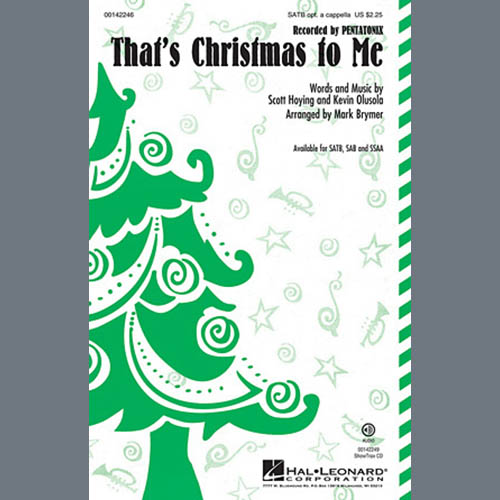 Pentatonix That's Christmas To Me (arr. Mark Brymer) pictures Pentatonix That's Christmas To Me (arr. Mark Brymer) profile picture