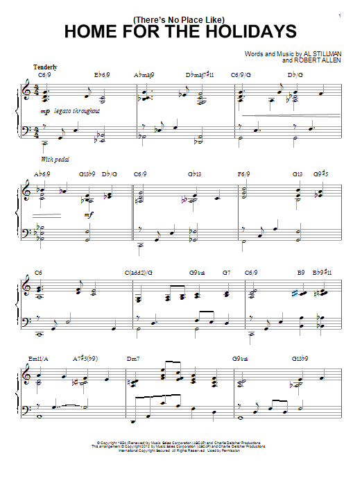 Learn to play Perry Como (There's No Place Like) Home For The Holidays sheet music for Piano in minutes. Perry Como (There's No Place Like) Home For The Holidays sheet music preview music notes and score for Piano including 4 page(s)