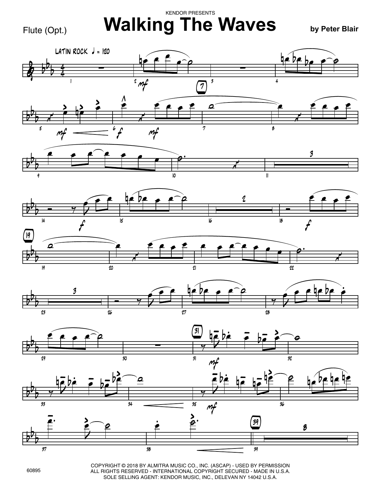 Learn to play Peter Blair Walking The Waves - Flute sheet music for Jazz Ensemble in minutes. Peter Blair Walking The Waves - Flute sheet music preview music notes and score for Jazz Ensemble including 2 page(s)