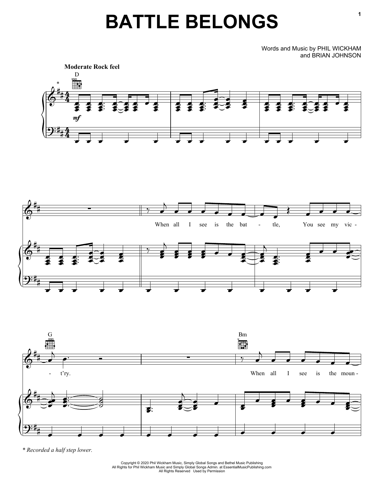 Learn to play Phil Wickham Battle Belongs sheet music for Piano, Vocal & Guitar (Right-Hand Melody) in minutes. Phil Wickham Battle Belongs sheet music preview music notes and score for Piano, Vocal & Guitar (Right-Hand Melody) including 7 page(s)