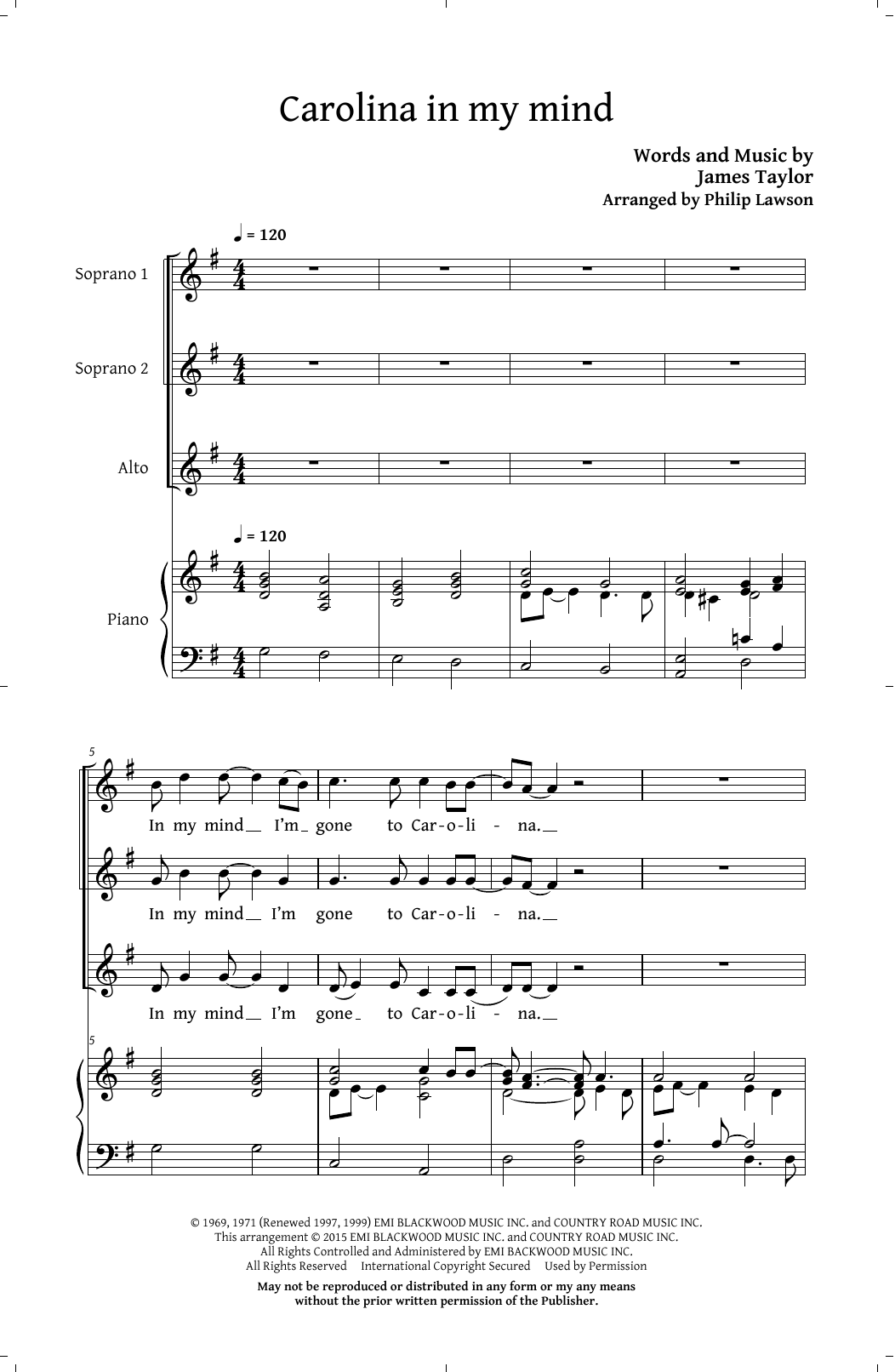 Philip Lawson You've Got A Friend: Five James Taylor Classics sheet music, chords, lyrics - Printable PDF for SSA