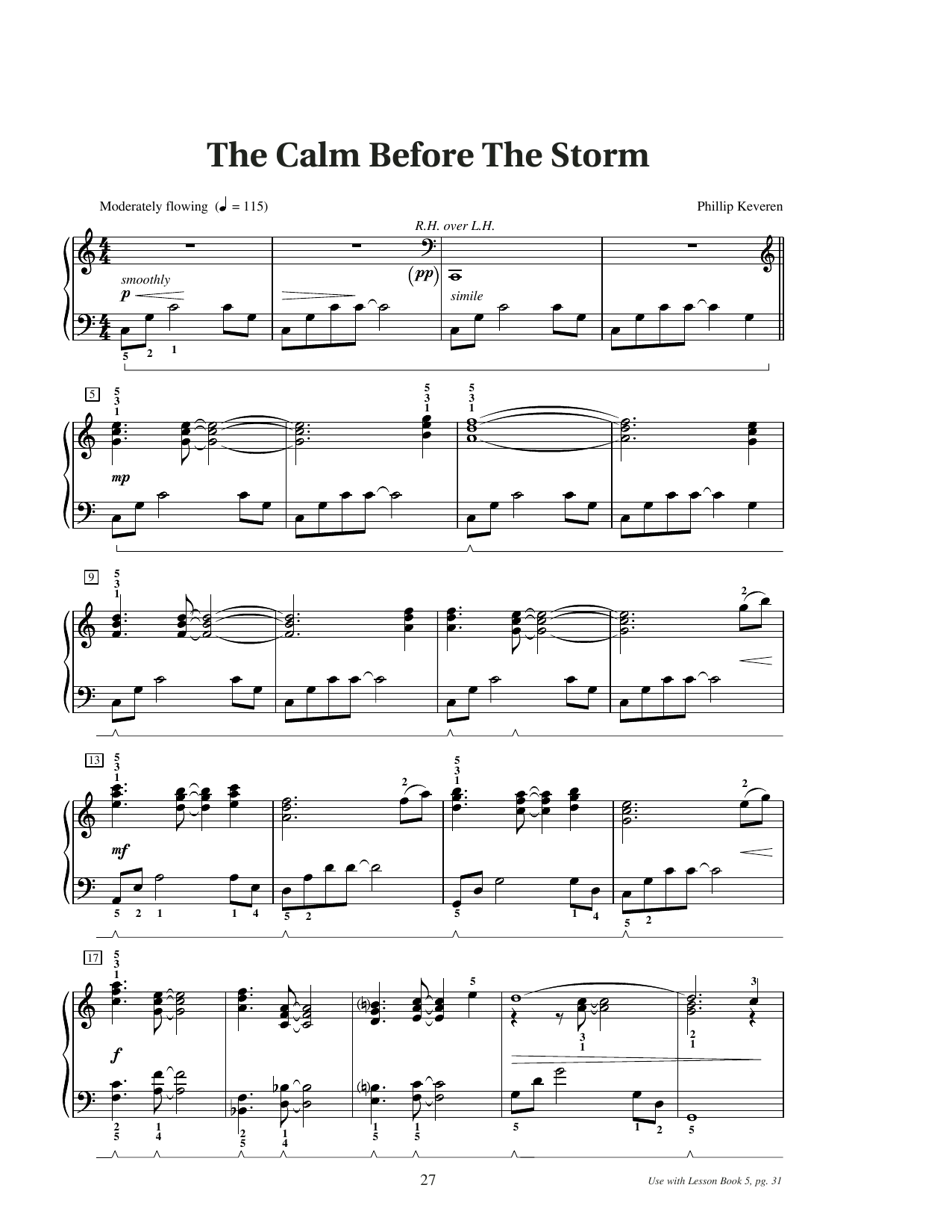 Phillip Keveren The Calm Before The Storm sheet music, chords, lyrics - Printable PDF for Educational Piano