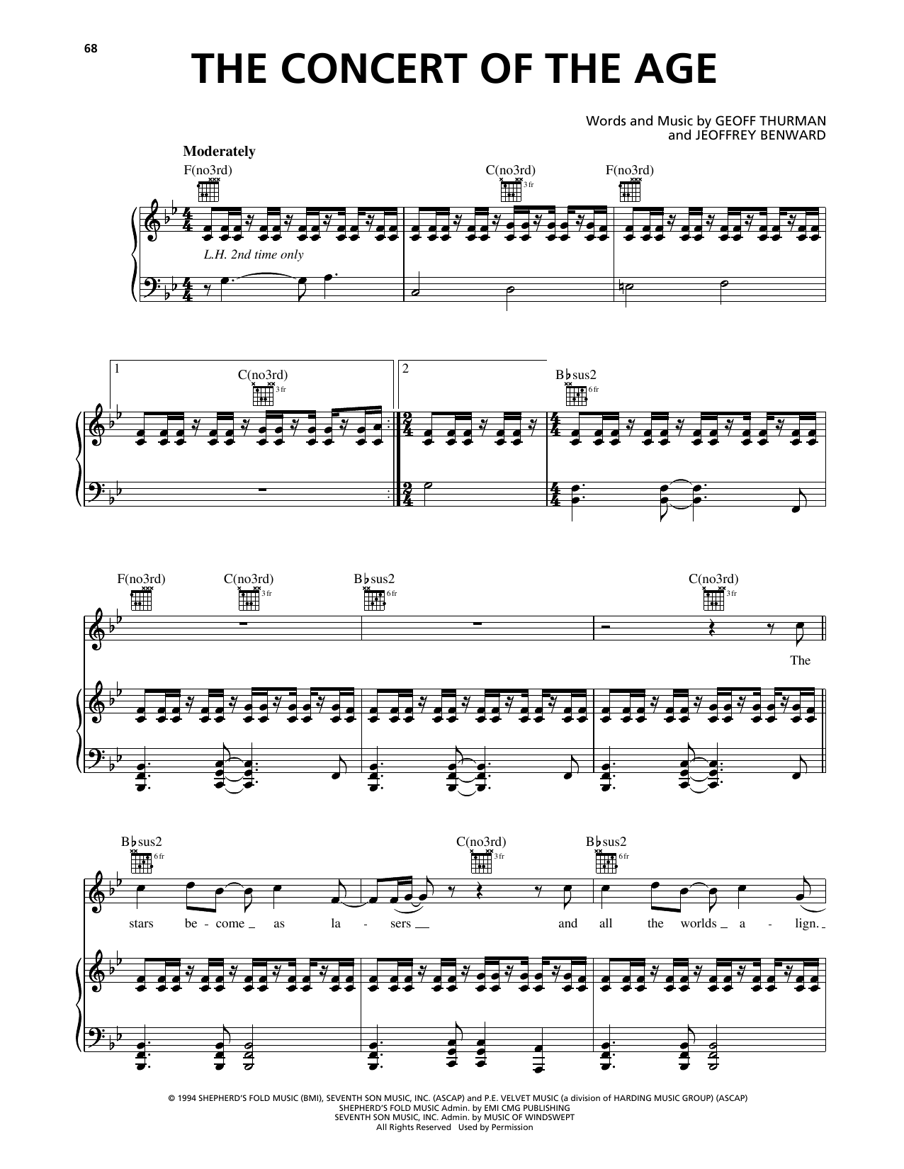 Phillips, Craig & Dean The Concert Of The Age sheet music, chords, lyrics - Printable PDF for Piano, Vocal & Guitar Chords (Right-Hand Melody)
