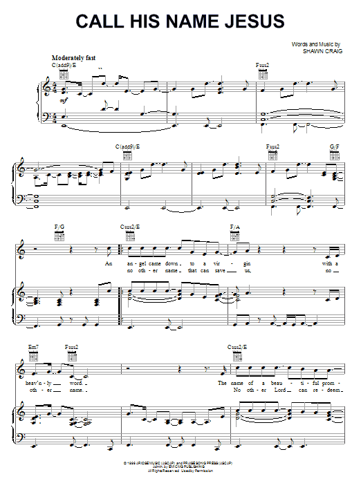 Phillips Craig Dean Call His Name Jesus Sheet Music Download Printable Pdf Music Notes Score Chords