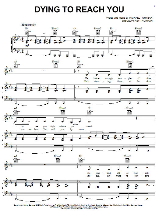 Point Of Grace Dying To Reach You sheet music preview music notes and score for Easy Guitar including 2 page(s)