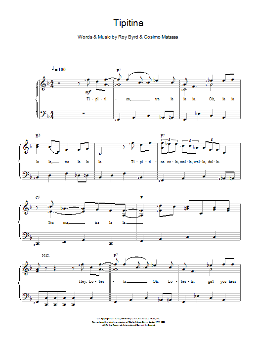 Learn to play Professor Longhair Tipitina sheet music for Beginner Piano in minutes. Professor Longhair Tipitina sheet music preview music notes and score for Beginner Piano including 2 page(s)