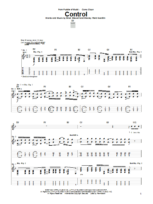 Learn to play Puddle Of Mudd Control sheet music for Easy Guitar in minutes. Puddle Of Mudd Control sheet music preview music notes and score for Easy Guitar including 6 page(s)