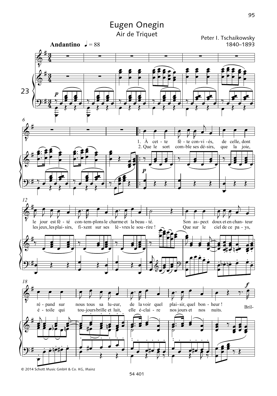 Learn to play Pyotr Il'yich Tchaikovsky À cette fête conviés sheet music for Piano & Vocal in minutes. Pyotr Il'yich Tchaikovsky À cette fête conviés sheet music preview music notes and score for Piano & Vocal including 2 page(s)