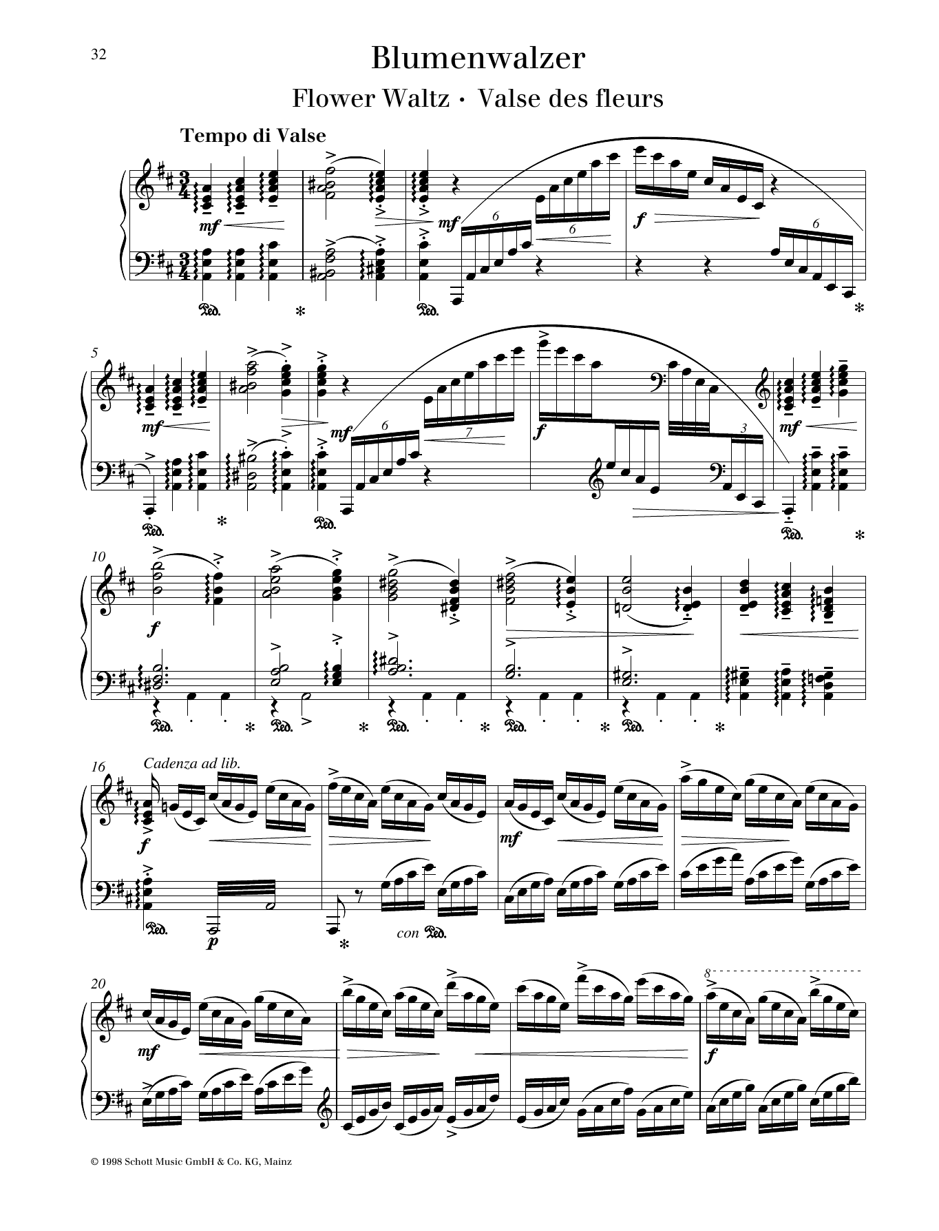 Learn to play Pyotr Il'yich Tchaikovsky Flower Waltz sheet music for Piano Solo in minutes. Pyotr Il'yich Tchaikovsky Flower Waltz sheet music preview music notes and score for Piano Solo including 8 page(s)