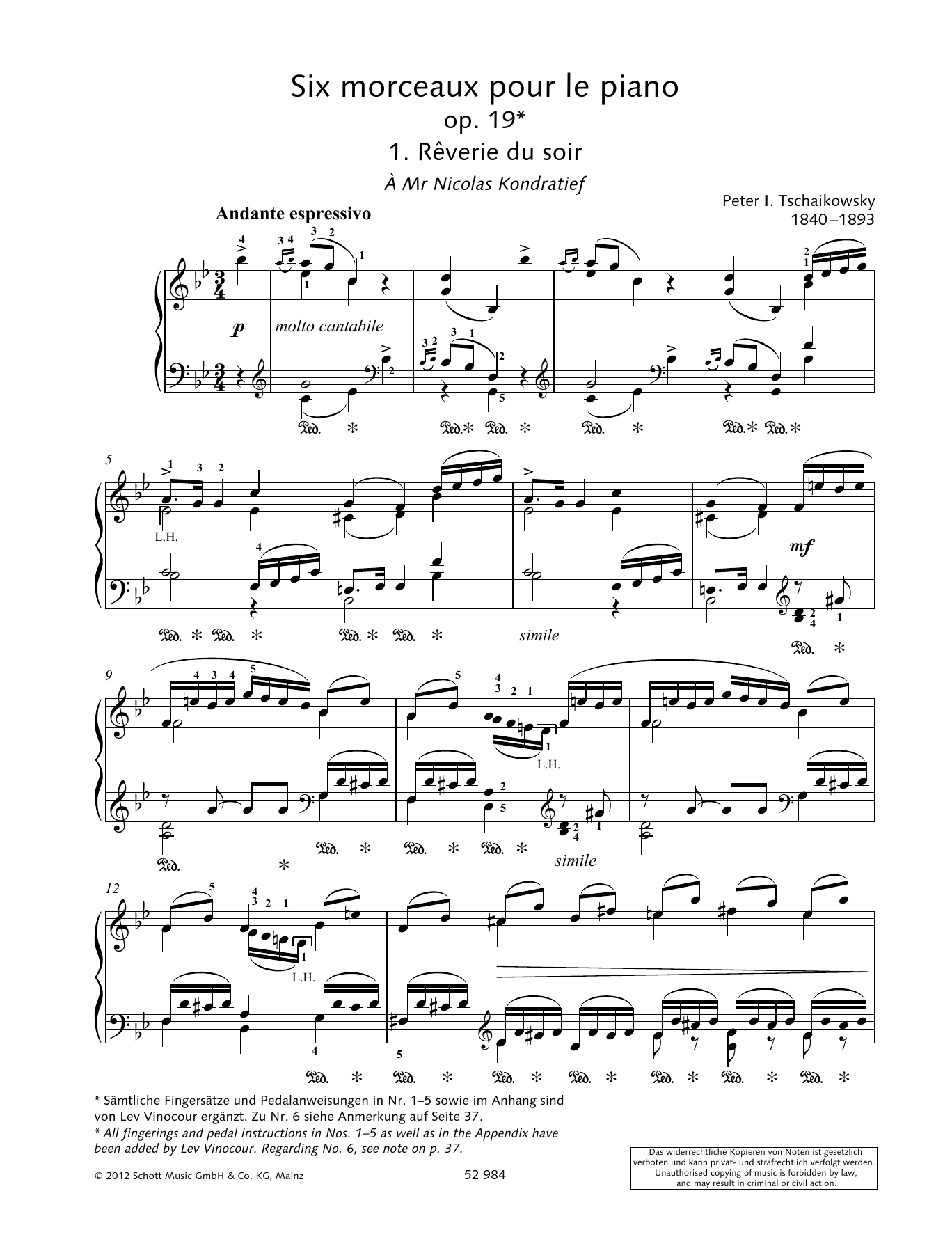 Learn to play Pyotr Il'yich Tchaikovsky Reverie Du Soir sheet music for Piano Solo in minutes. Pyotr Il'yich Tchaikovsky Reverie Du Soir sheet music preview music notes and score for Piano Solo including 5 page(s)