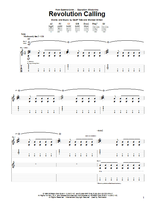 Learn to play Queensryche Revolution Calling sheet music for Guitar Tab in minutes. Queensryche Revolution Calling sheet music preview music notes and score for Guitar Tab including 16 page(s)