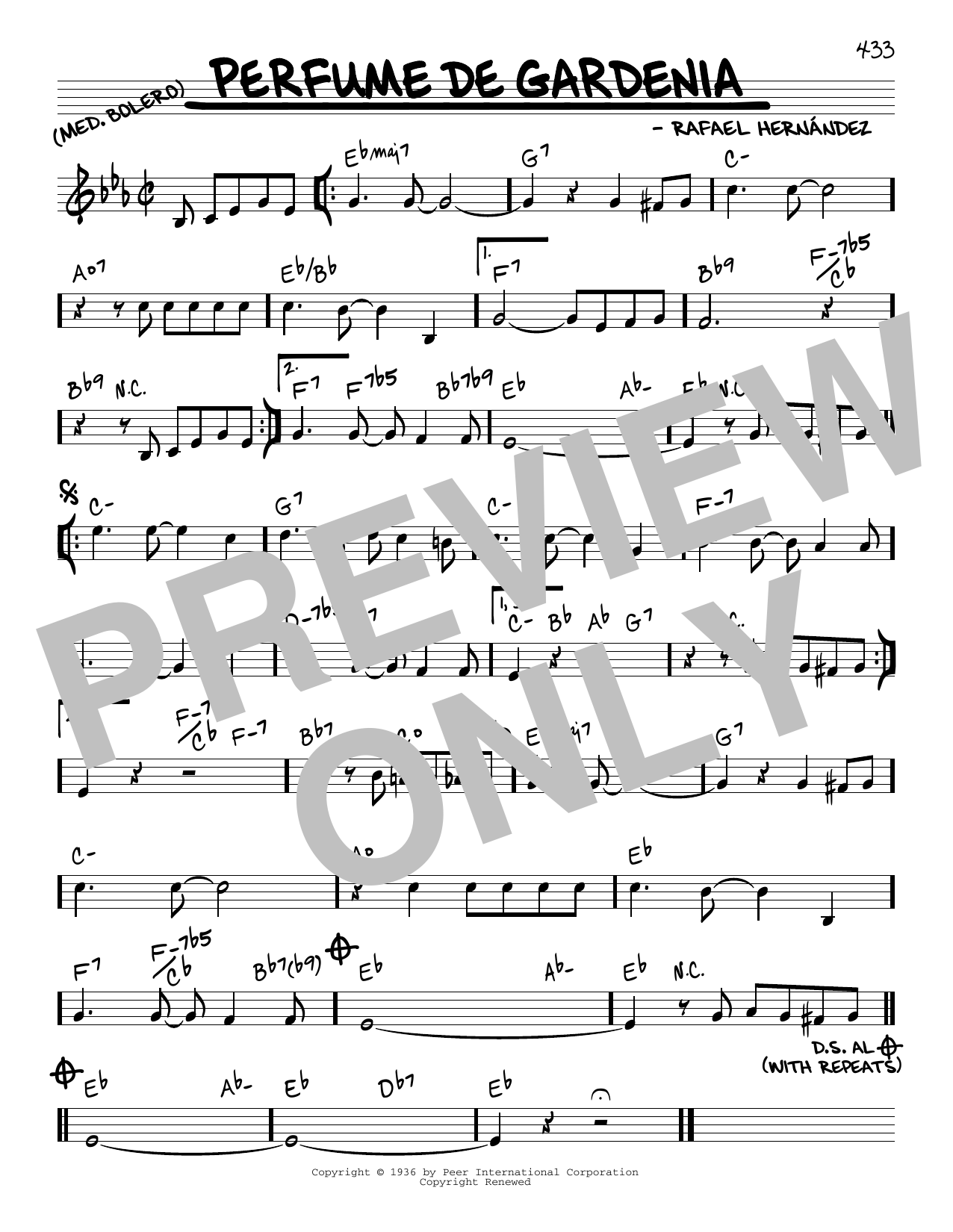 Learn to play Rafael Hernandez Perfume De Gardenia sheet music for Real Book – Melody & Chords in minutes. Rafael Hernandez Perfume De Gardenia sheet music preview music notes and score for Real Book – Melody & Chords including 1 page(s)