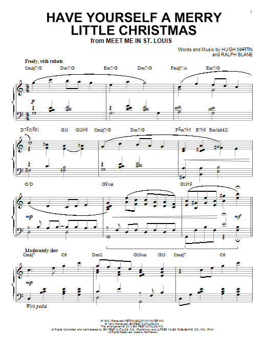 Learn to play Ralph Blane Have Yourself A Merry Little Christmas sheet music for Piano in minutes. Ralph Blane Have Yourself A Merry Little Christmas sheet music preview music notes and score for Piano including 4 page(s)