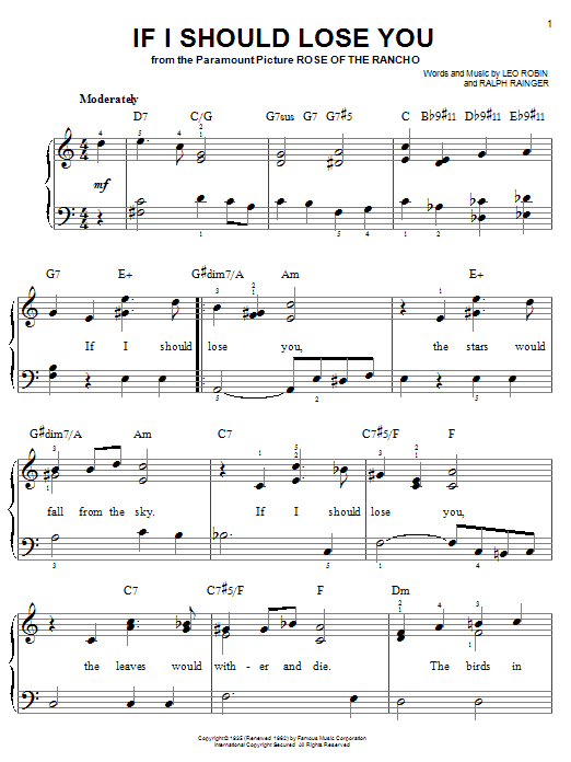 Learn to play Ralph Rainger If I Should Lose You sheet music for Guitar Tab in minutes. Ralph Rainger If I Should Lose You sheet music preview music notes and score for Guitar Tab including 2 page(s)