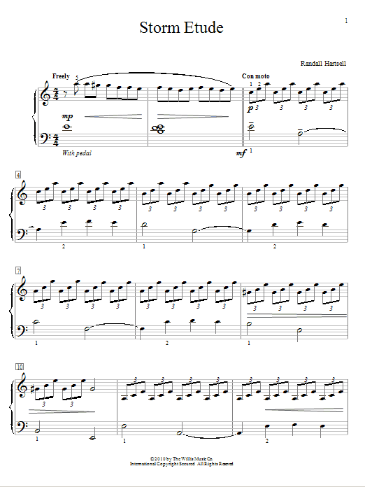 Learn to play Randall Hartsell Storm Etude sheet music for Easy Piano in minutes. Randall Hartsell Storm Etude sheet music preview music notes and score for Easy Piano including 4 page(s)