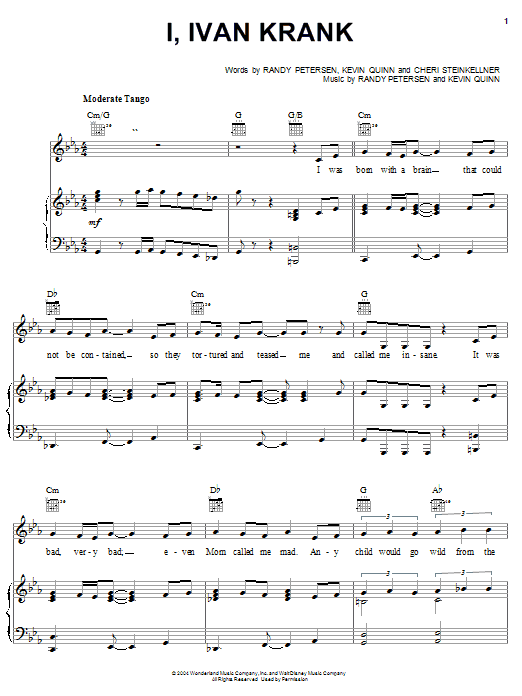 Learn to play Randy Petersen I, Ivan Krank (from Disney's Teacher's Pet) sheet music for Piano, Vocal & Guitar (Right-Hand Melody) in minutes. Randy Petersen I, Ivan Krank (from Disney's Teacher's Pet) sheet music preview music notes and score for Piano, Vocal & Guitar (Right-Hand Melody) including 4 page(s)