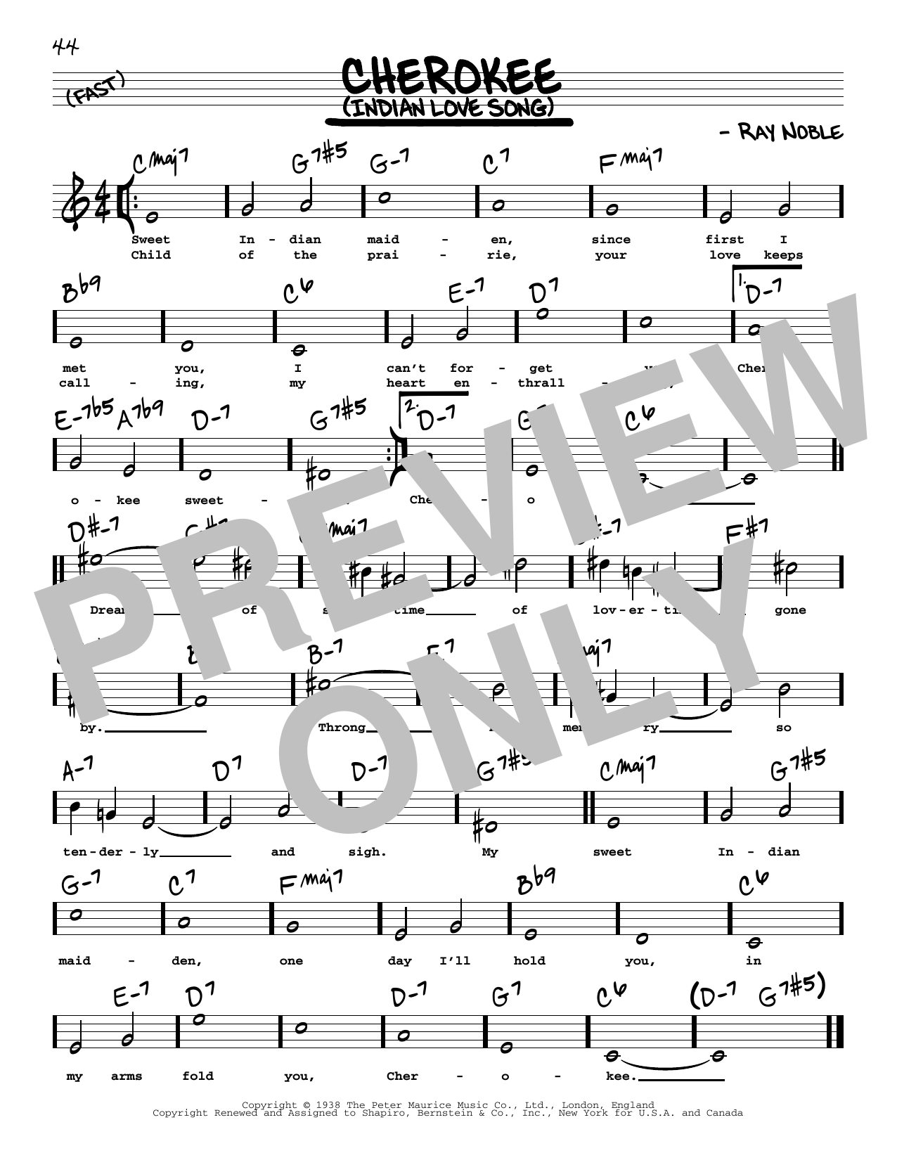 Learn to play Ray Noble And His Orchestra Cherokee (Indian Love Song) (High Voice) sheet music for Real Book – Melody, Lyrics & Chords in minutes. Ray Noble And His Orchestra Cherokee (Indian Love Song) (High Voice) sheet music preview music notes and score for Real Book – Melody, Lyrics & Chords including 1 page(s)