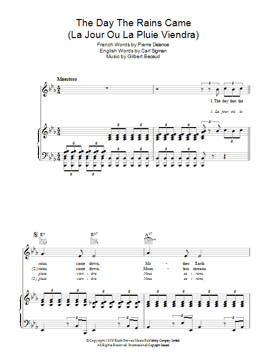 Learn to play Raymond Le Fevre The Day The Rains Came sheet music for Piano, Vocal & Guitar (Right-Hand Melody) in minutes. Raymond Le Fevre The Day The Rains Came sheet music preview music notes and score for Piano, Vocal & Guitar (Right-Hand Melody) including 5 page(s)