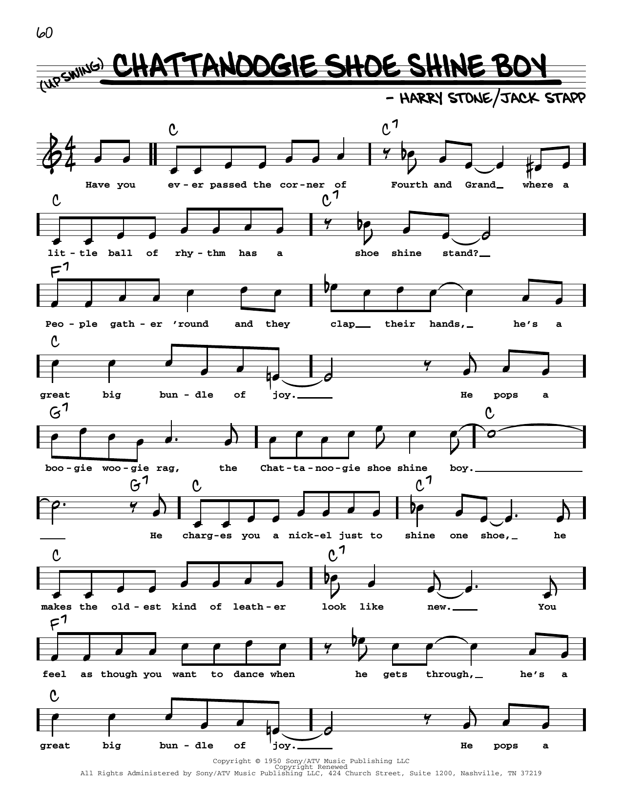 Learn to play Red Foley Chattanoogie Shoe Shine Boy (High Voice) sheet music for Real Book – Melody, Lyrics & Chords in minutes. Red Foley Chattanoogie Shoe Shine Boy (High Voice) sheet music preview music notes and score for Real Book – Melody, Lyrics & Chords including 2 page(s)