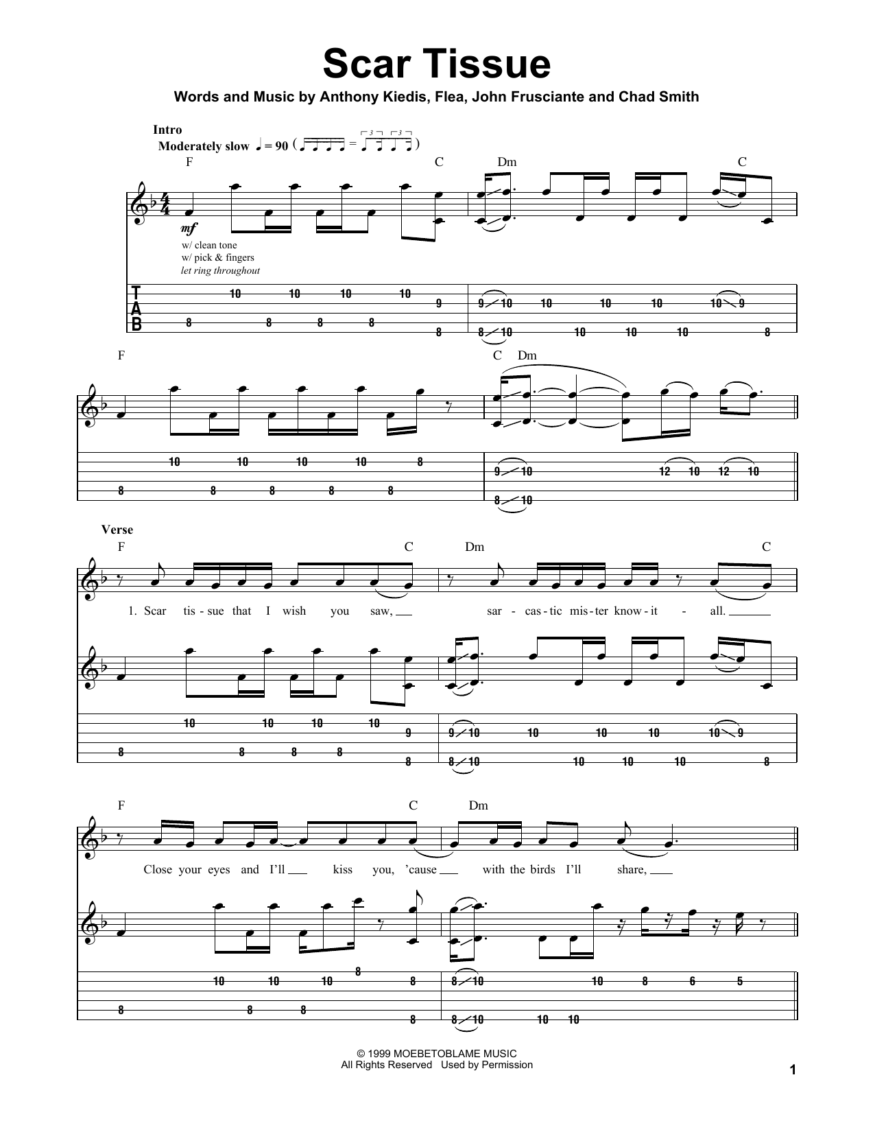 Learn to play Red Hot Chili Peppers Scar Tissue sheet music for Guitar Tab in minutes. Red Hot Chili Peppers Scar Tissue sheet music preview music notes and score for Guitar Tab including 8 page(s)